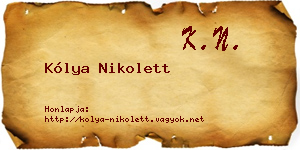 Kólya Nikolett névjegykártya
